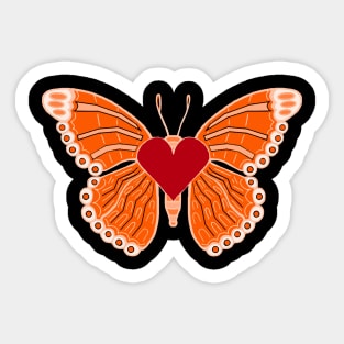 Butterfly Orange Sticker